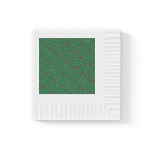 Berries n' Holly (Green) Table Napkins