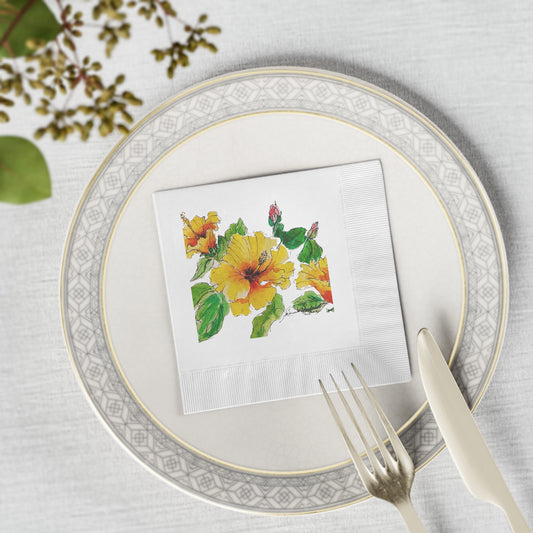 "Melorie's Beauty" White Coined Napkins
