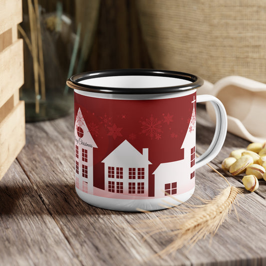 Quiet Little Christmas Town - Enamel Camp Cup