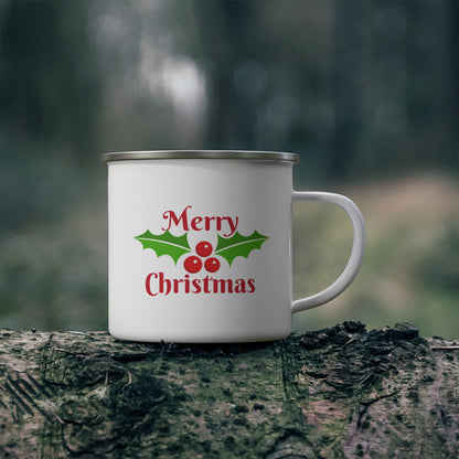 Merry Christmas Gnome Gang "Brightlzey Brewzer'' Enamel Camping Mug