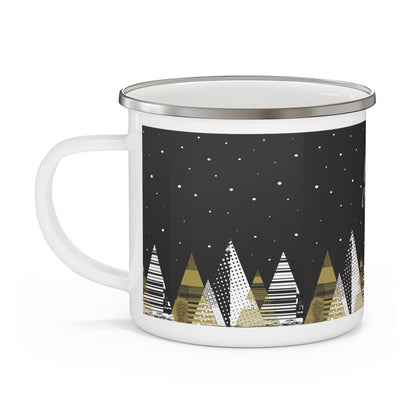 " Serenity Nights" Winter Holiday Coffee Enamel Mug