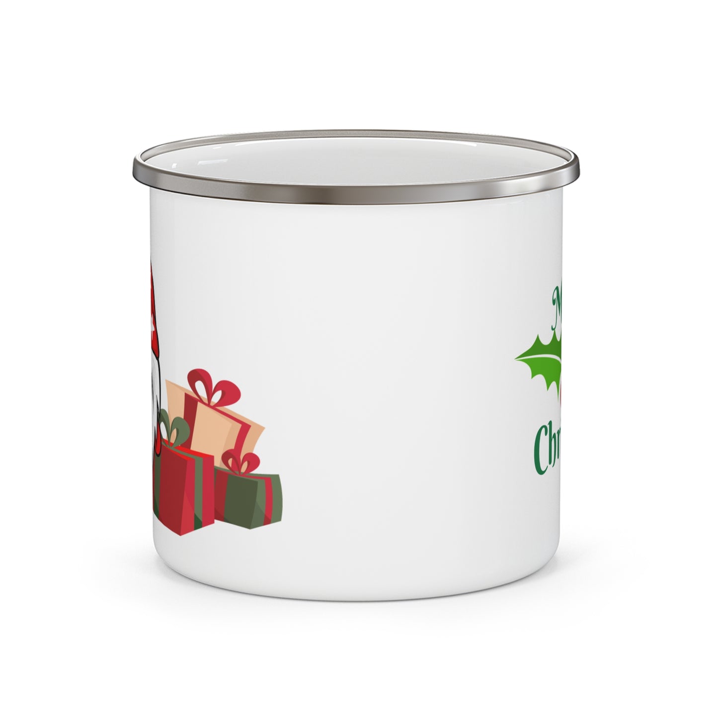 Merry Christmas Gnome Gang "Giggleize Sweetzer" Enamel Camping Mug