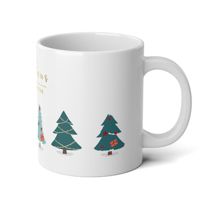 'Merry Christmas & Happy New Year'  20oz Ceramic Mug with Easy-Grip Handle