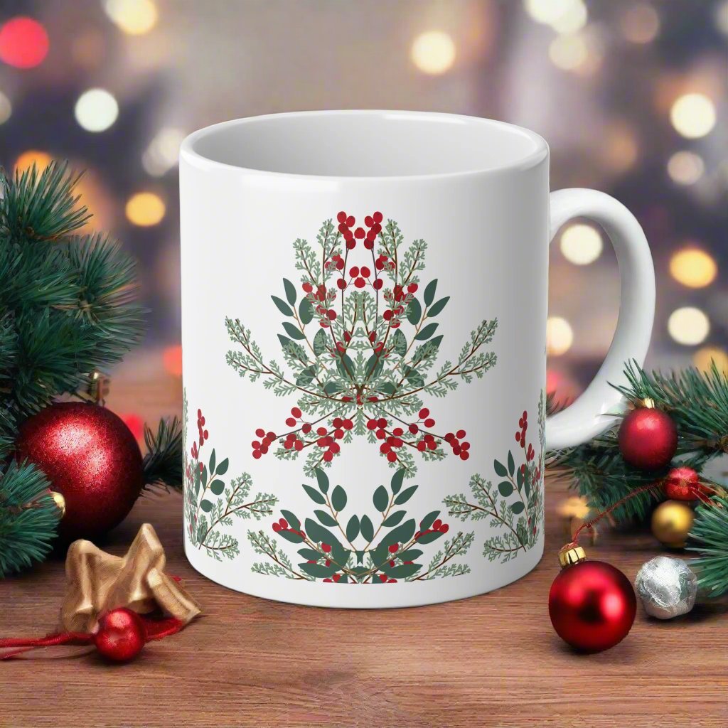 'Holly & the Ivy'  20oz Ceramic Mug with Easy-Grip Handle