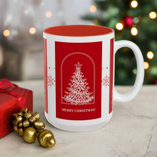 "Merry Christmas" Accent Coffee Mug (11, 15oz)