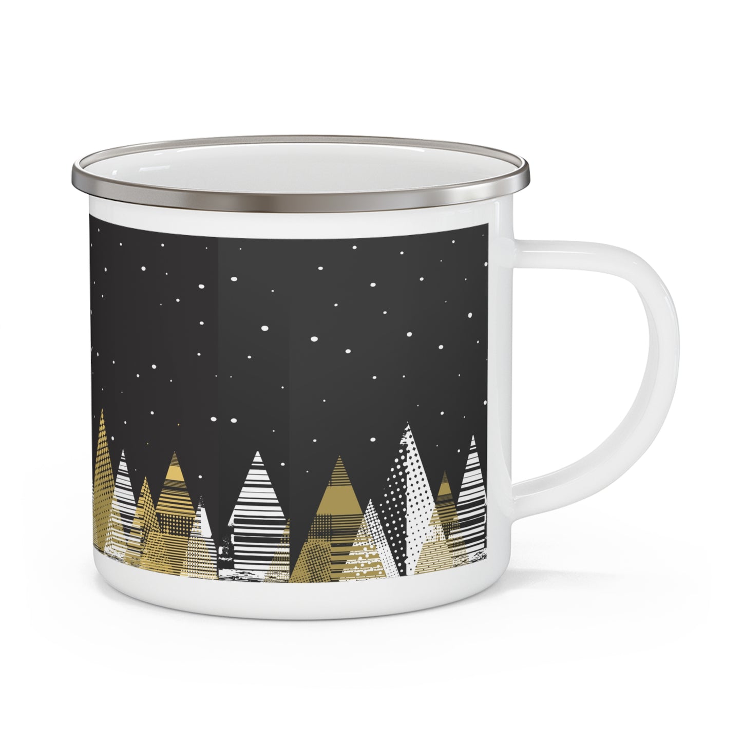 " Serenity Nights" Winter Holiday Coffee Enamel Mug