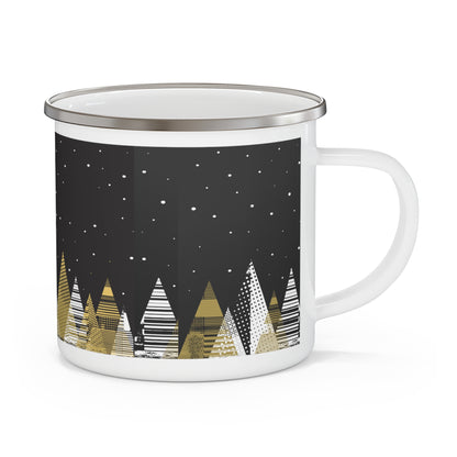 " Serenity Nights" Winter Holiday Coffee Enamel Mug