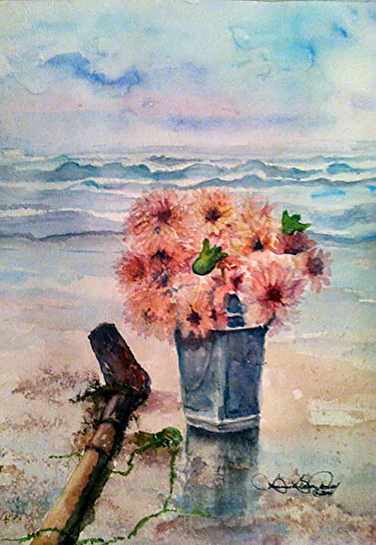 Bucket O' Flowers: Art Print