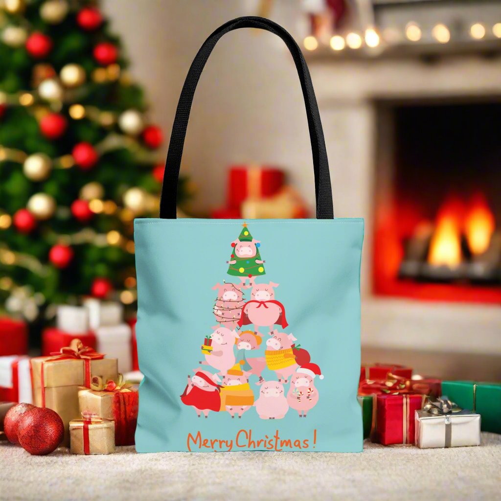 My Little Christmas Piggies Tote Bag